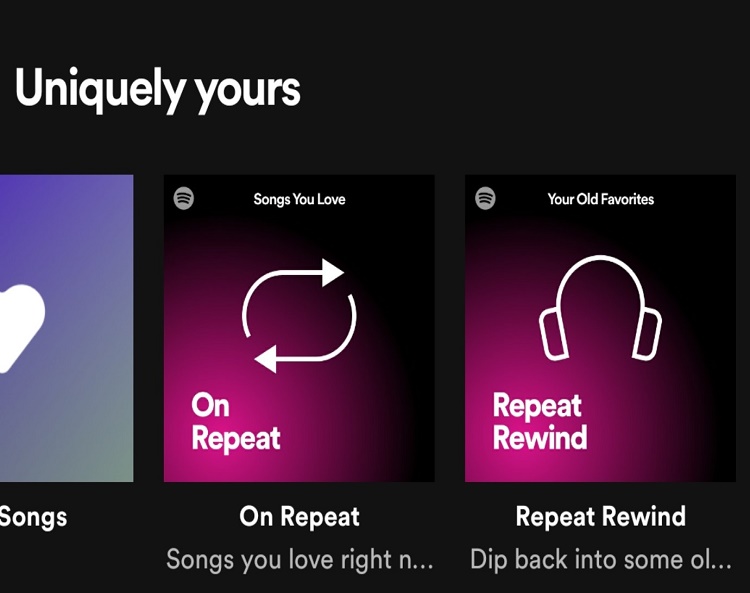 Así lucen las nuevas playlist que podrás ubicar en la sección “Uniquely yours” de Spotify