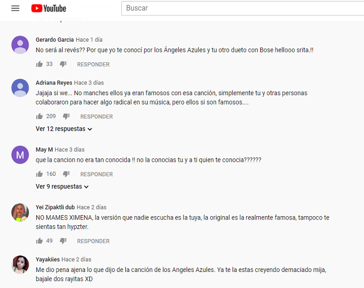 Algunas de las críticas y burlas de los cibernautas ante la atribución de Ximena Sariñana sobre el éxito de la canción de Los Ángeles Azules