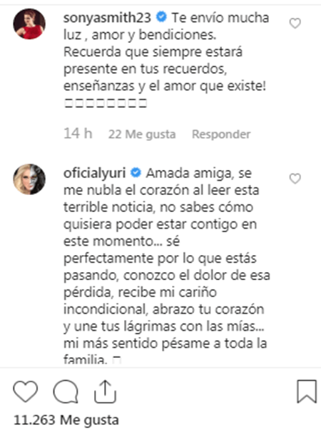 Comentarios en la cuenta de Patty Manterola