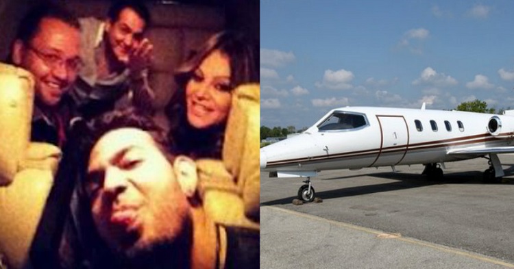 Jenni Rivera y algunos de sus acompañantes a bordo de la avioneta en la que perdieron la vida