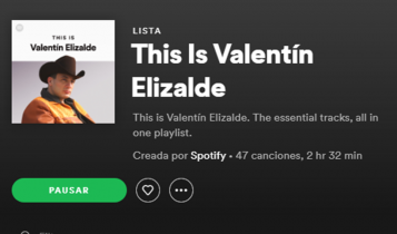 Valentín Elizalde en Spotify