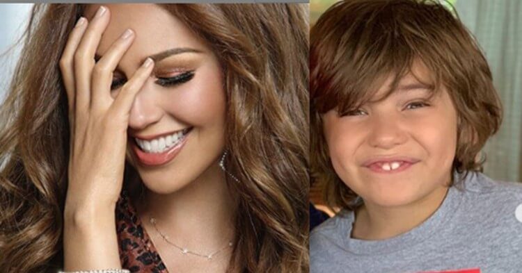 Thalía y su hijo