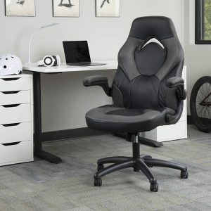 Silla para jugadores en estilo de carreras, de piel, de Essentials, silla giratoria ergonómica para juegos, oficina o computadora