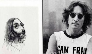 Johnn Lennon y retrato canino